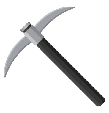 Beyaz arkaplan üzerindeki kazma aracı, illüstrasyon, vektör.