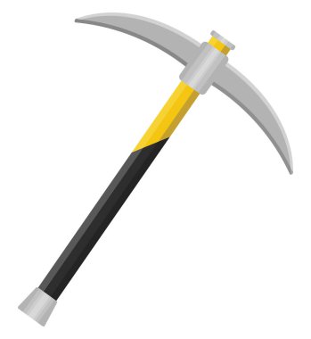 Siyah kazma aracı, illüstrasyon, beyaz arkaplan üzerindeki vektör.