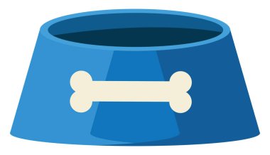 Köpek maması kasesi, illüstrasyon, beyaz arka planda vektör..