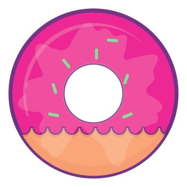 Pembe kaplı çörekler, illüstrasyon, beyaz arkaplanda vektör.