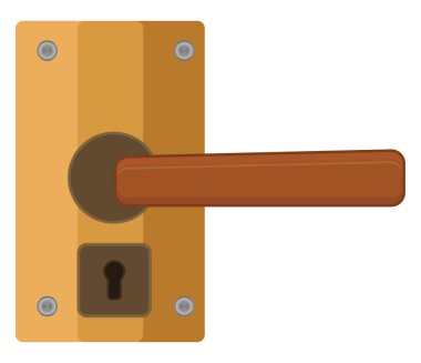 Altın kapı kilidi, illüstrasyon, beyaz arkaplanda vektör.