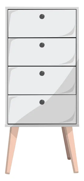 White Clothes Cabinet Illustration Vector White Background — Stock Vector