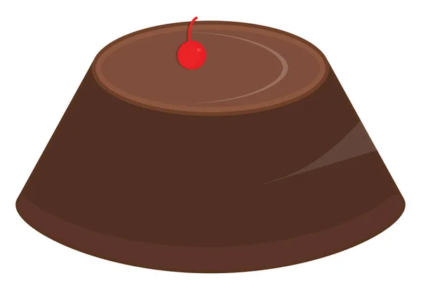 Pastel Cereza Chocolate Ilustración Vector Sobre Fondo Blanco — Vector de stock