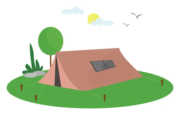 Tenda Campeggio Illustrazione Vettore Sfondo Bianco — Vettoriale Stock