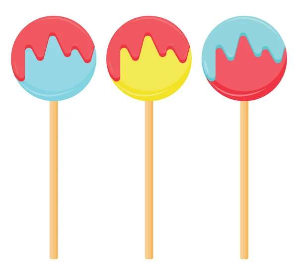 Sweet Cake Pops Illustration Vektor Auf Weißem Hintergrund — Stockvektor