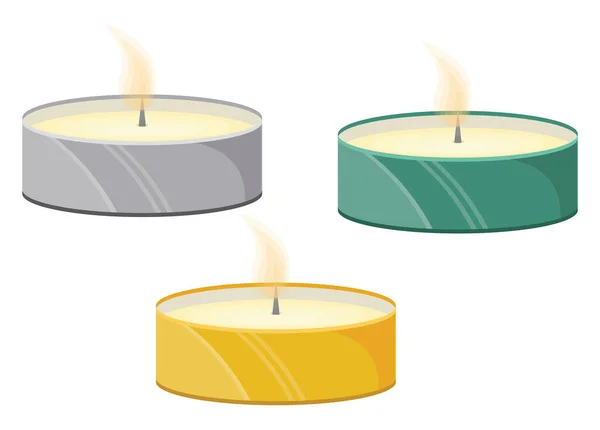 Pequenas Velas Férias Ilustração Vetor Fundo Branco — Vetor de Stock