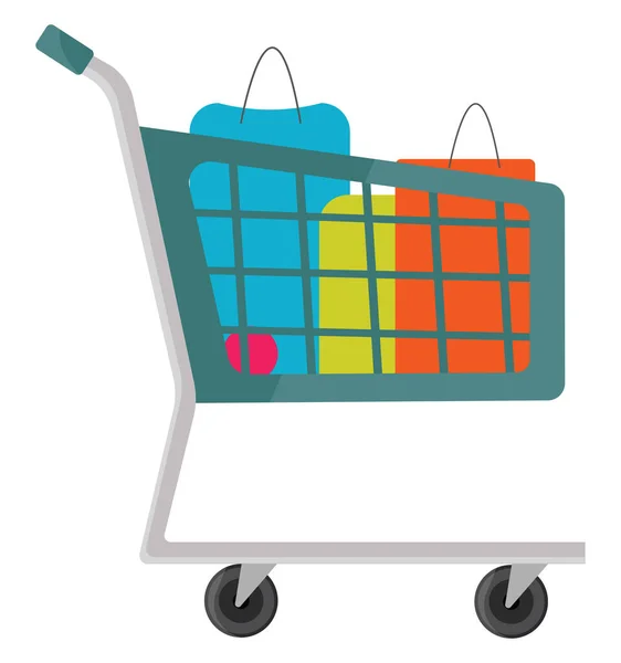 Shopping Cart Illustration Vector White Background — Stock Vector