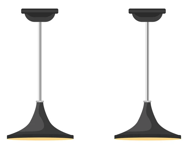 Black Ceiling Lamps Illustration Vector White Background — Stock Vector