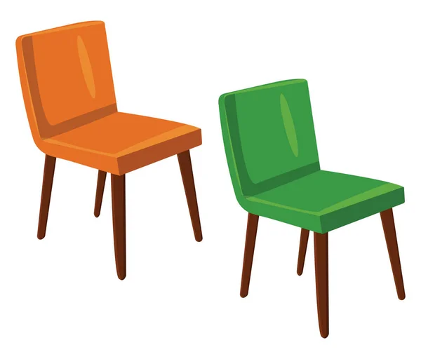 Orange Green Chair Illustration Vector White Background — Stock Vector