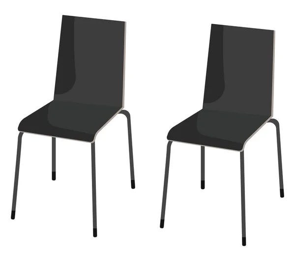 Two Black Chairs Illustration Vector White Background — Stock Vector