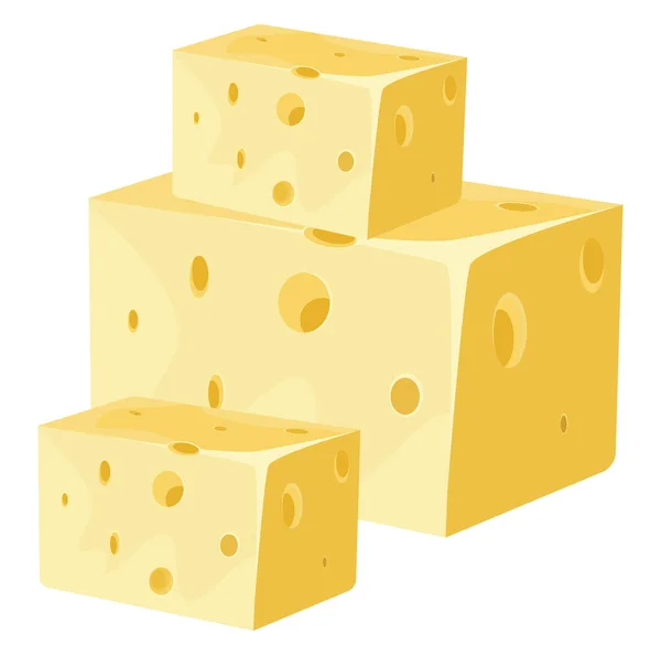 グルメチーズイラスト白い背景のベクトル — ストックベクタ