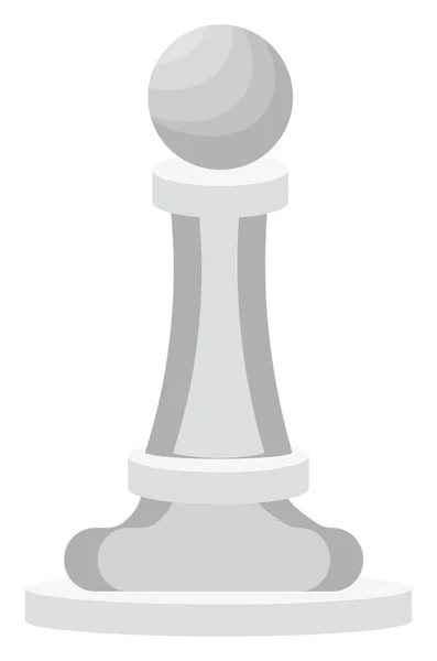 Chess White Pawn Figure Illustration Vektor Vit Bakgrund — Stock vektor
