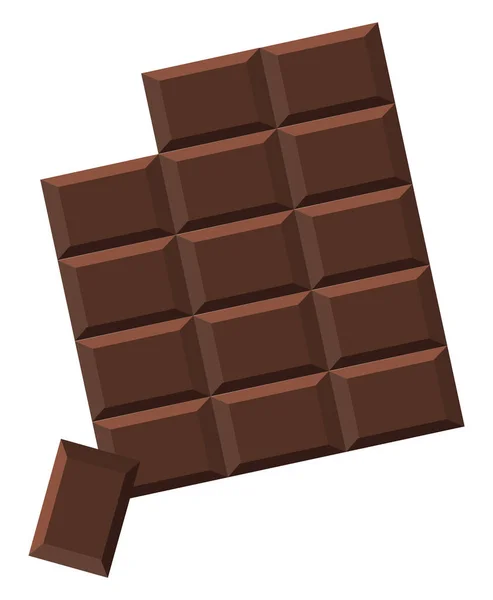 Chocolate Negro Ilustración Vector Sobre Fondo Blanco — Vector de stock