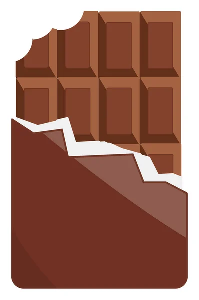 Bloco Chocolate Ilustração Vetor Sobre Fundo Branco — Vetor de Stock