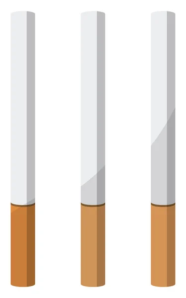 Tres Cigarrillos Ilustración Vector Sobre Fondo Blanco — Archivo Imágenes Vectoriales