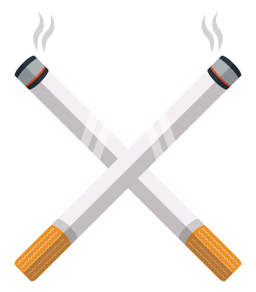 Dos Cigarrillos Ilustración Vector Sobre Fondo Blanco — Vector de stock