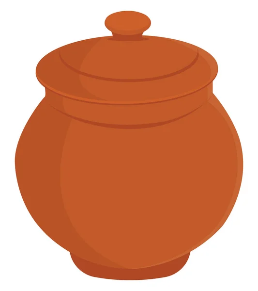 Olla Cocina Arcilla Ilustración Vector Sobre Fondo Blanco — Archivo Imágenes Vectoriales