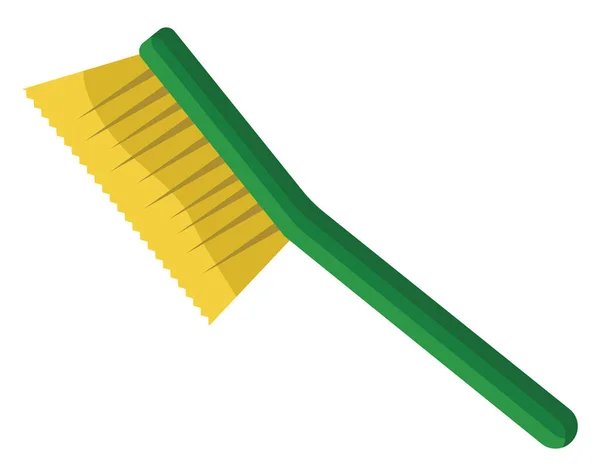 Brosse Nettoyage Verte Illustration Vecteur Sur Fond Blanc — Image vectorielle