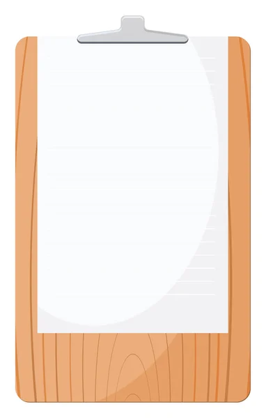 木制剪贴板 白色背景上的矢量 — 图库矢量图片