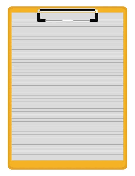 Yellow Clipboard Illustration Vector White Background — Stock Vector