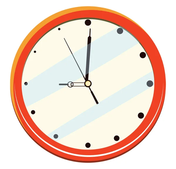 Reloj Rojo Ilustración Vector Sobre Fondo Blanco — Vector de stock