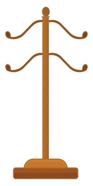 Wooden Coat Hanger Illustration Vector White Background — Stock Vector