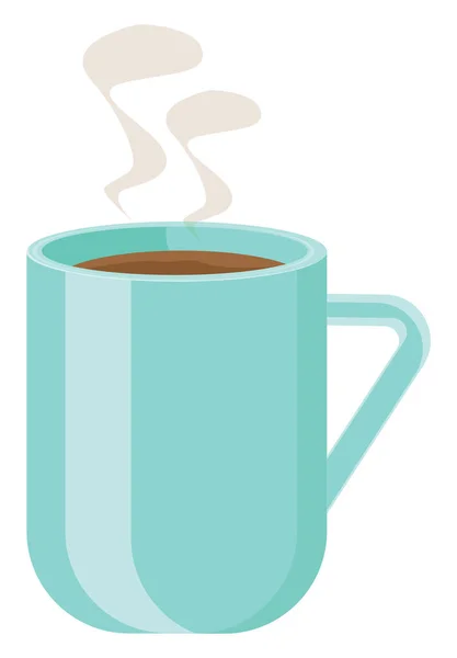 Blå Kaffemugg Illustration Vektor Vit Bakgrund — Stock vektor