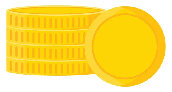 Monete Oro Illustrazione Vettore Sfondo Bianco — Vettoriale Stock