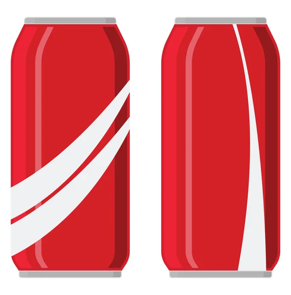 Czerwona Cola Puszka Ilustracja Wektor Białym Tle — Wektor stockowy