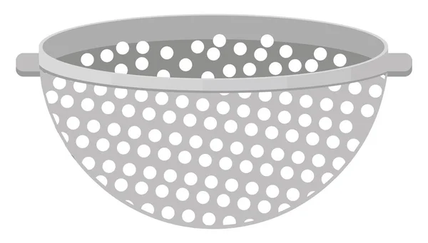 Grey Colander Illustration Vector White Background — Stock Vector