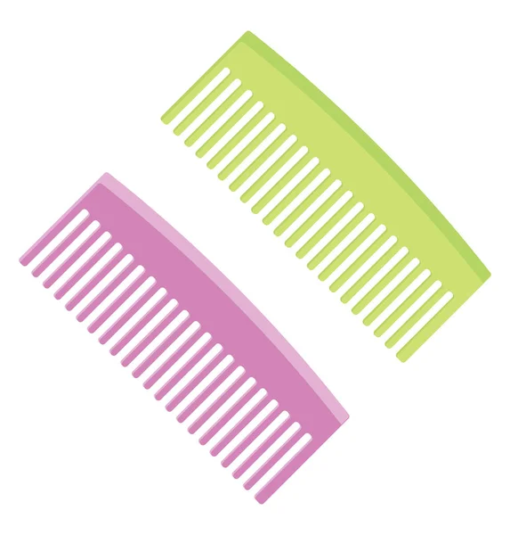 Purple Green Haircombs Illustration Vector White Background — Stock Vector