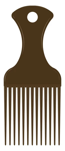 茶色の髪の櫛 イラスト 白い背景のベクトル — ストックベクタ
