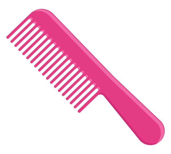 Cabelo Feminino Rosa Pente Ilustração Vetor Sobre Fundo Branco —  Vetores de Stock