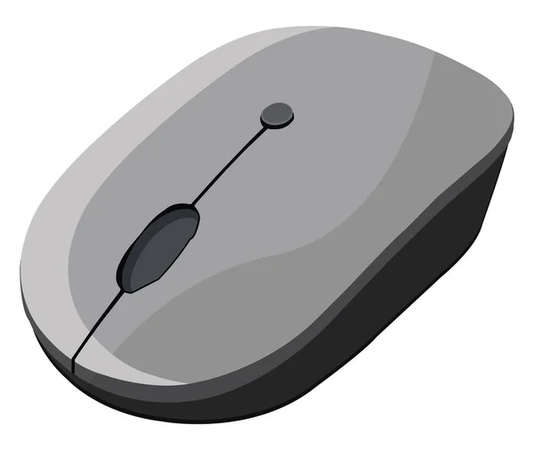 Souris Ordinateur Grise Illustration Vecteur Sur Fond Blanc — Image vectorielle