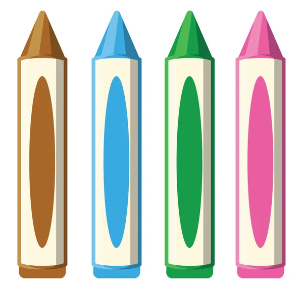 Цветовые Карандаши Иллюстрация Вектор Белом Фоне — стоковый вектор