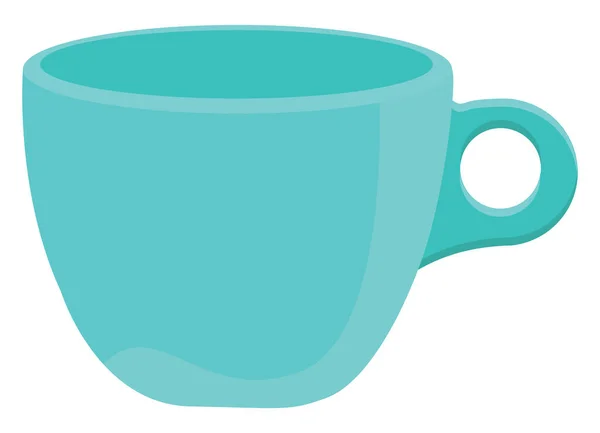 Taza Azul Ilustración Vector Sobre Fondo Blanco — Vector de stock