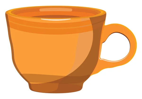 Taza Naranja Ilustración Vector Sobre Fondo Blanco — Vector de stock