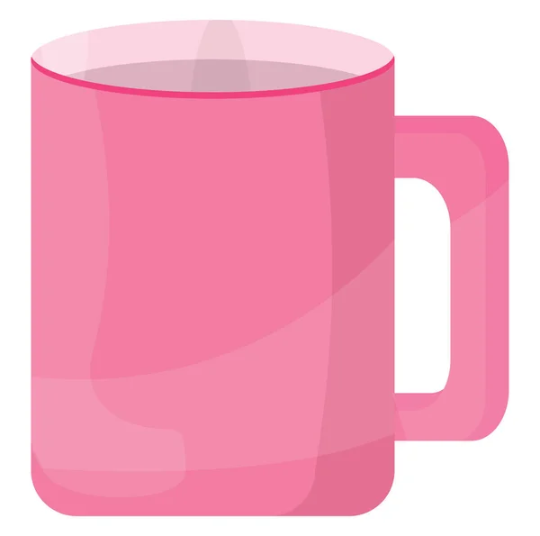 Alta Tazza Caffè Rosa Illustrazione Vettore Sfondo Bianco — Vettoriale Stock
