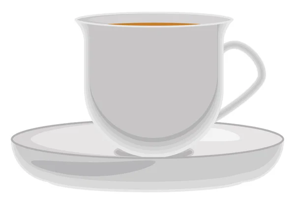 Witte Koffiekop Saus Illustratie Vector Een Witte Achtergrond — Stockvector