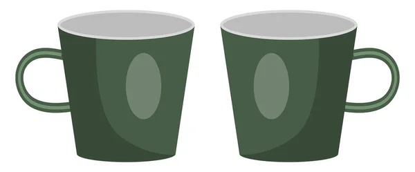 Dos Copas Verdes Pequeñas Ilustración Vector Sobre Fondo Blanco — Archivo Imágenes Vectoriales
