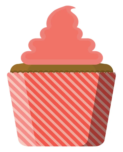 Pinkfarbener Schokoladenkuchen Illustration Vektor Auf Weißem Hintergrund — Stockvektor