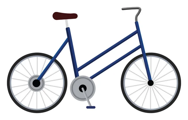 Basit Mavi Bisiklet Illüstrasyon Beyaz Arkaplan Üzerindeki Vektör — Stok Vektör