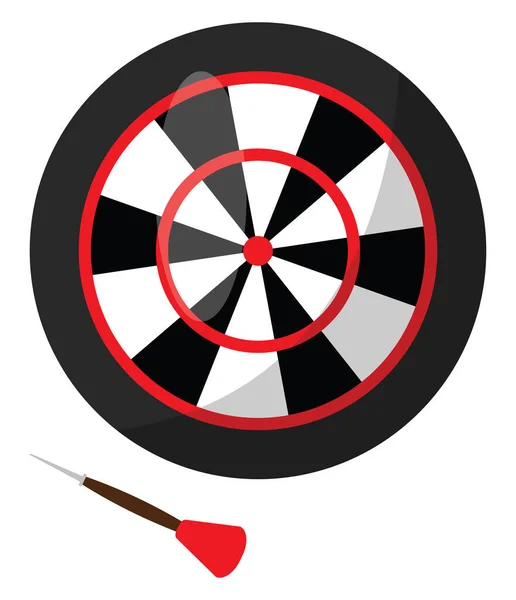 Black Dart Board Illustrazione Vettore Sfondo Bianco — Vettoriale Stock