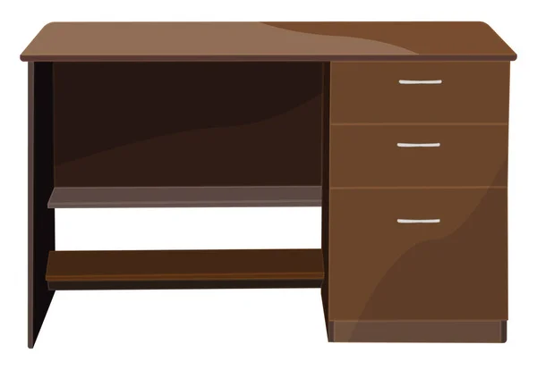 Wooden School Desk Illustration Vector White Background — Stock Vector