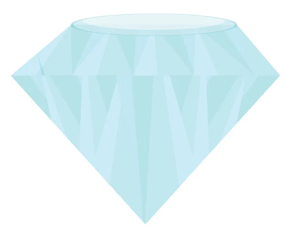 Big Blue Diamant Illustratie Vector Een Witte Achtergrond — Stockvector