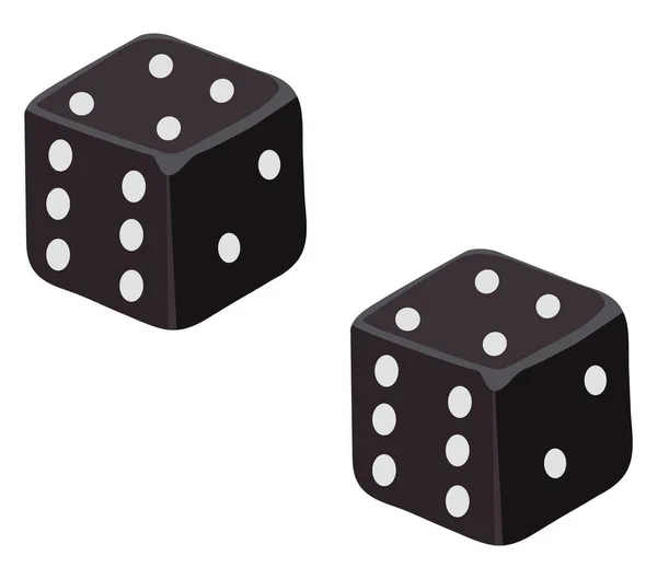 黑色骰子 白色背景上的矢量 — 图库矢量图片