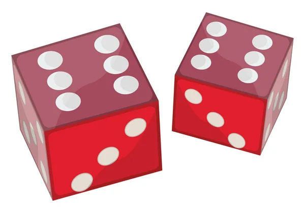 红色骰子 白色背景上的矢量 — 图库矢量图片