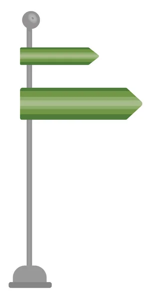 Placa Direção Verde Ilustração Vetor Sobre Fundo Branco —  Vetores de Stock