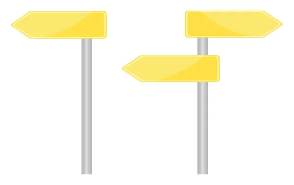 黄色の方向板 イラスト 白い背景のベクトル — ストックベクタ