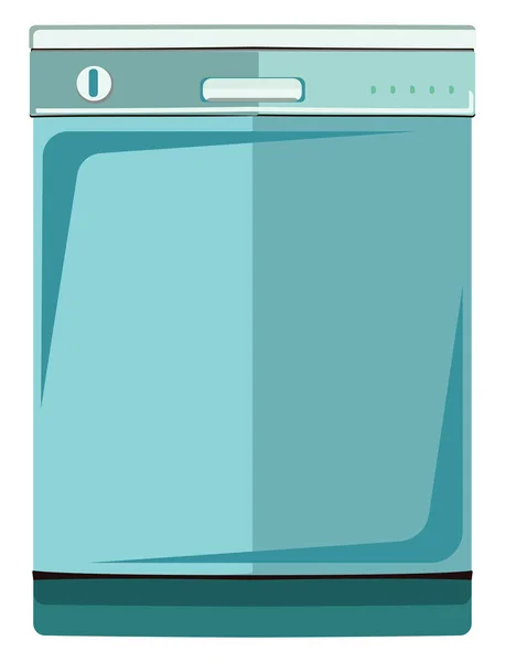 Blue Dishwasher Illustration Vector White Background — Stock Vector